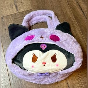 Plush Purse Sanrio Kuromi Handbag Detachable Shoulder Strap NEW NWOT Hand Bag